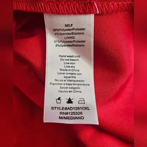 KARLIE Satin Ruffle Smock Dress in Red. Size  M NWOT - Picture 12 of 14